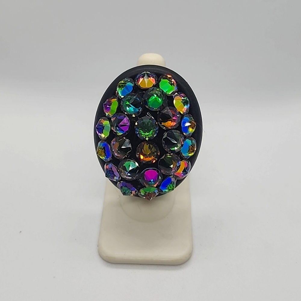 GASOLINE GLAMOUR SWAROVSKI RHINESTONES RING ROAD RUNNER DEVIL